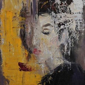 At peace with becoming öljy kankaalle 40x30 2025